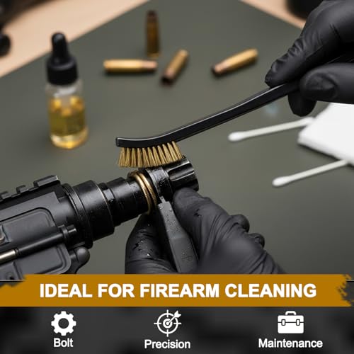 Image of 10Pcs Gun Cleaning Brushes, Double Ended Brass Wire Brush Set