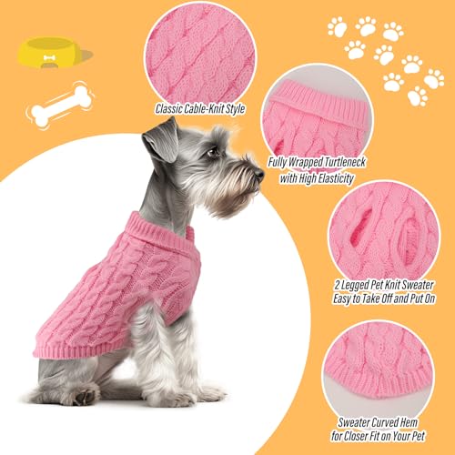 Fiohiros 2 Stück Hundepullover Kleine Hunde,Warmer Hunde Pullover Kleine Hund, Pullover für Hunde Katzen