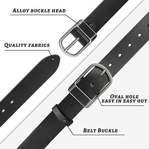 FuninCrea 45.2 Inch Casual Belts for Men, Adjustable Mens Belt Faux Leather Belt for Casual Jeans, Suit Pants3