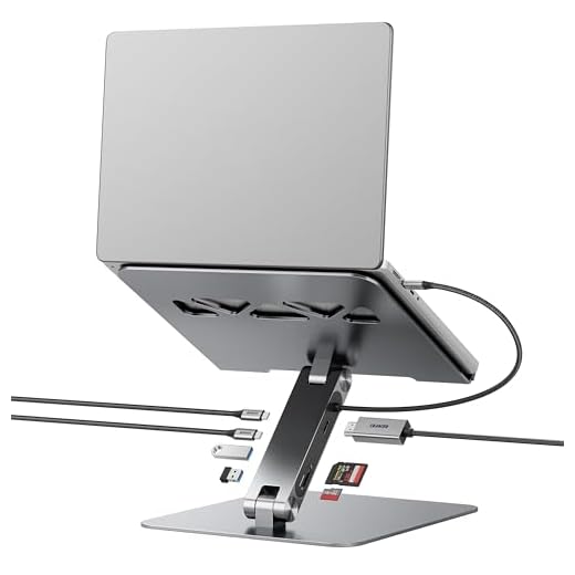 BENFEI Laptop Stand with USB C 7in1 Docking Station,HDMI 4K@60Hz,1*SD 1*Micro SD,100W Power Delivery,10Gbps 1*USB C 3.2 and 2*USB A 3.2 Compatible with MacBook Pro/Air, iPad Pro, XPS, Thinkpad