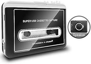 Upgraded Cassette to MP3 Converter,Cassette Player with External Speaker ,Portable Cassette to Digital Converter Transfer Tapes to MP3 Formats via USB Cable Compatible with Mac and Personal Computers
