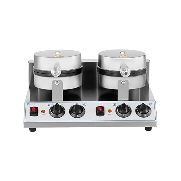 Royal Catering RC-WMDS01 Doppel-Waffeleisen rechteckig 2 x 1.500 W belgisches Waffeleisen Waffeleisen belgische Waffeln – Bild 6