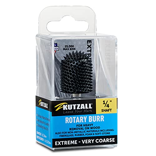 Aşırı Top Burun Döner Çapak 1⁄4" Şaft; Çok Kaba, Bosch, DeWalt, Milwaukee, Makita için Ağaç İşleme Eklentisi. Aşındırıcı Tungsten Karbür 3⁄4"(19 mm) Dia. X 1-1⁄8"(28.5 mm) Uzunluk, Bnx-34C