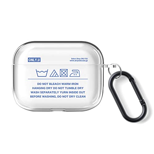 Airpods pro3 対応 ケース ランドリー タグ 洗濯タグ デザイン クリア 透明 エアーポッズ プロ カバー