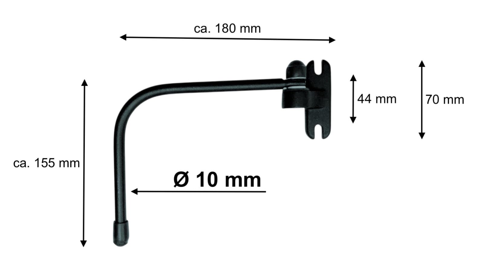 Außenspiegel Traktor 232x145 mm ø10 mit Spiegelhalter Set Universal Rückspiegel für Traktor LKW Bagger Landmaschine E20 (2. 180×155 mm Spiegelhalter, 2)