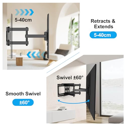 XINLEI TV Wall Bracket, Swivel Tilt TV Wall Mount for Most 26"-70" Flat/Curved Screens up to 45kg - Image 3