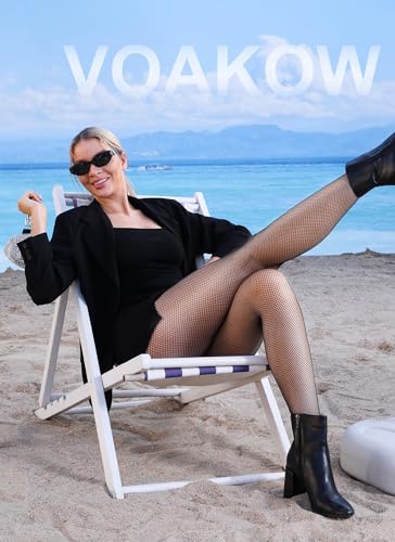 Image of VOAKOW Fishnet Stockings Womens High Waist Fishnet Tights Mesh Stockings For Women