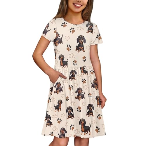 Dresses for Girls 2-14 Years Old Kids Summer Dress Casual Short Sleeve A Line Skater Dresses3