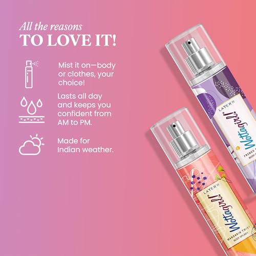 Image of Layer'r Wottagirl Women's Body Splash Duo | French Peony & Mandarin Twist Perfumes | 60ml Each | Floral & Citrus Scents | Long-Lasting Freshness