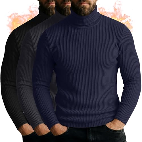 T-shirt basique col roulé homme Neer pull côtelé manches longues