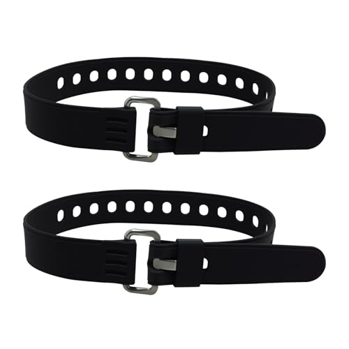 Vvluvva Heavy-Duty Rubber Utility Straps with Buckles 2 Pcs 20 Reusable Adjustable Tension Straps for Truck Cargo Luggage & Gear Quick Cinch Fastening Lashing Tools (Black-2)