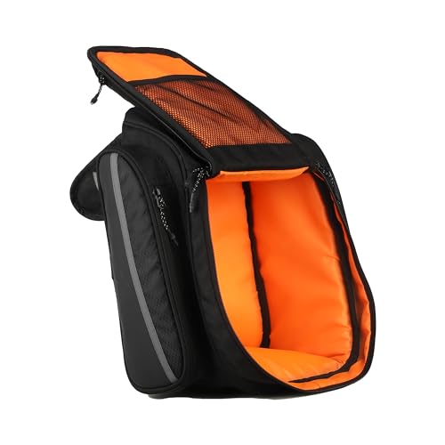 Image of Steelbird Polyester Adventure T2 Tank Bag 15L with Transparent Front Screen for Mobile Navigation and Magnet Enabled (Black)