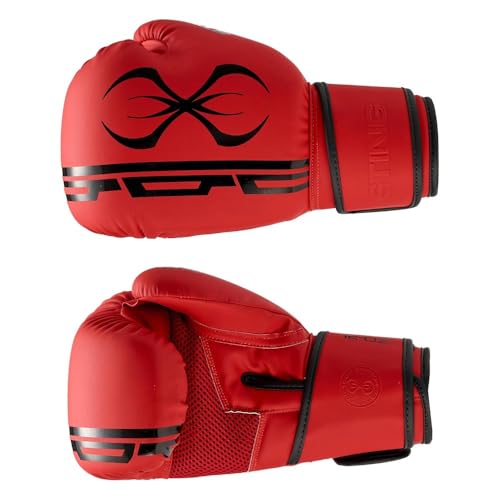 Image of STING Armaplus Boxing Gloves, Red, 12oz | T3 Outer Material and Floating Liner System | Hi Flow Core Padding | Square Shoulder Mould Design | Wrist Support Strap