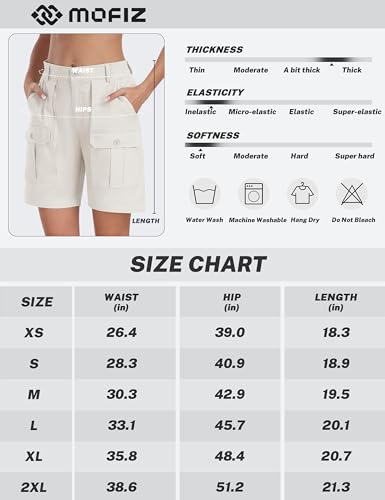 MoFiz Short feminino de golfe para caminhada, 23 cm, cintura média, shorts longos para o verão, casu