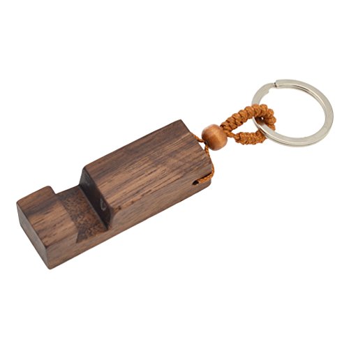 YNuth Porte-clé Forme De Support Téléphone Pendentif En Bois (Brun Foncé) Cover