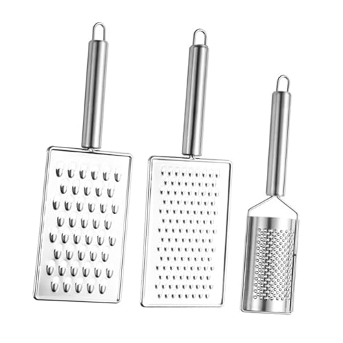 AUTSUPPL 3個多機能ステンレス製ハンドチーズグレーター点 微細中粗おろし器 レモンゼスター 野菜おろし器 玉ねぎ きゅうり対応 根菜 果物調
