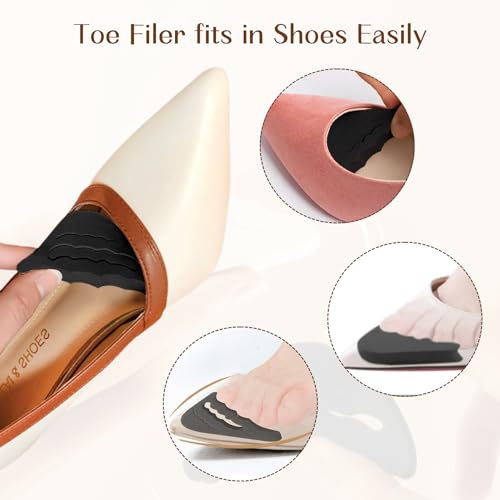 Plantillas ajustables para zapatos, 4 pares, negro y beige miniatura 5