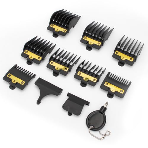 8 Packs Clipper Guards Replacement for BaBylissPRO Barberology FX870 FX880 FX825 FX673 FX899 and FX890 Clippers Trimmer Guards Cutting Length from 1/16 to 3/4 Black