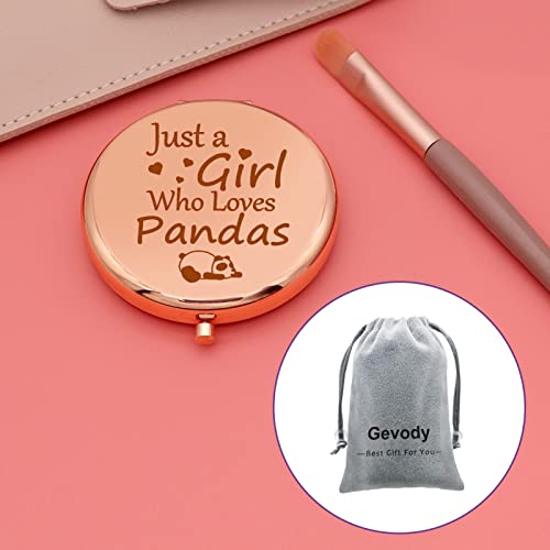 Gevody Pandas Lover Gift For Girls Animal Lovers Gift Panda Travel Makeup Mirror Funny Panda Bear Gift For Women Daughter Friends Niece Compact Makeup Mirror Birthday Gift For Teens Compact Mirror #TOP6