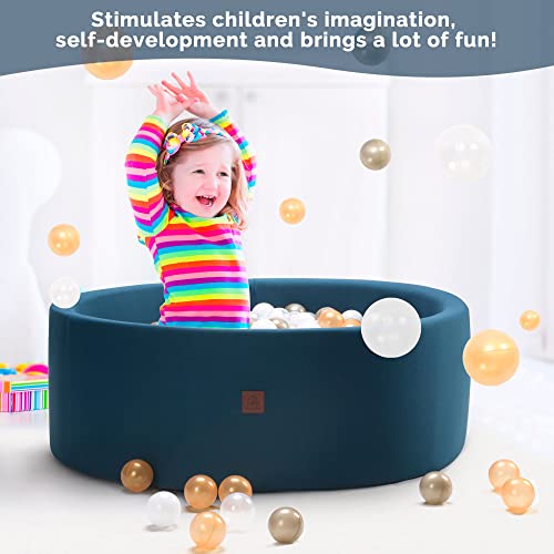 Foam Ball Pit For Baby, Toddler And Children | Soft Play Equipment For Kids | Round Playpen 35 X 11.8 In (Balls Not Included) #TOP4