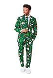 Opposuits Men's Christmas Character Suit - Xmas Party Outfit - Including Blazer, Pants and Tie - Green