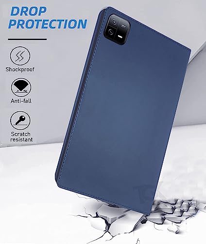 Image of TGK Leather Flip Stand Case Cover for Xiaomi Mi Pad 6 11 inch Tablet (Blue)
