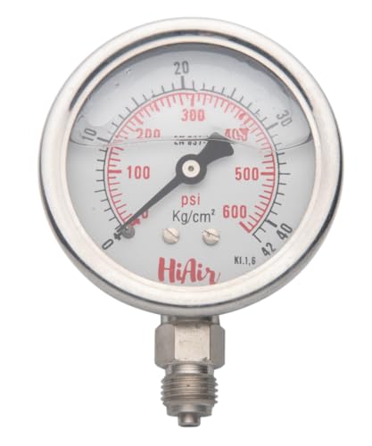 Image of Glycerin Filled Bottom Pressure Gauge 0-400kg /cm2 (0-6000psi), 63mm (2.5inch) Dial Size, 1 /4BSP Male Connection, Direct Mounting Bottom Entry