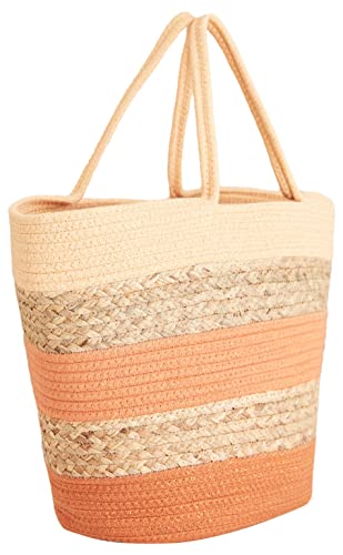 Women'secret Bolso Playa capazo Naranja, Mujer, Kaki Oscuro, One Size