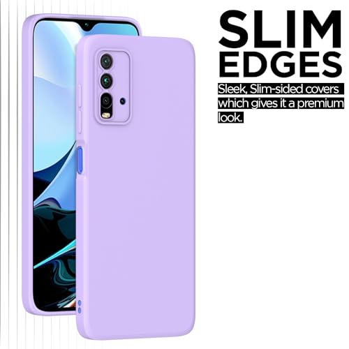 Image of Outlouders Back Cover for Redmi 9 Power /Poco M3 | Camera Protection | Durable Soft Matte Silicone Bumper Case (Purple)