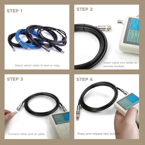 Image of COOLCOLD Lan Tester | 4 In 1 Remote Cable Tester RJ45, RJ11, USB and BNC LAN Network Cable Cat5 Cat6 Wire Tester for UTP STP Telephone LAN Cables Tracker Detector Tool (Battery Included)