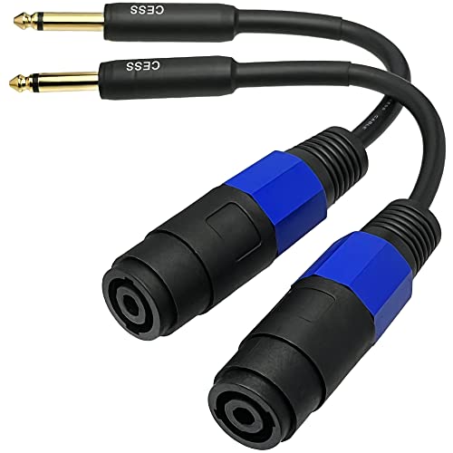 Cable adaptador 1/4 TS macho a Speakon hembra, pack 2 miniatura 1