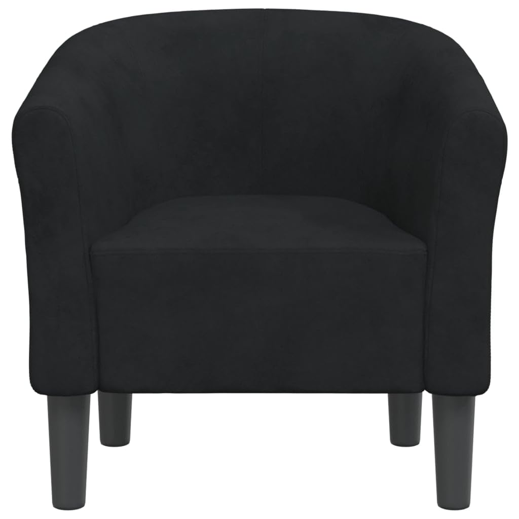 Generico Poltrona Cabriolet Nera in Velluto,Nero,11.3kg,356443