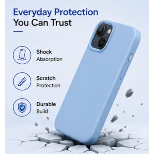 Image of Compatible with iPhone 13 ICE Blue Silicon