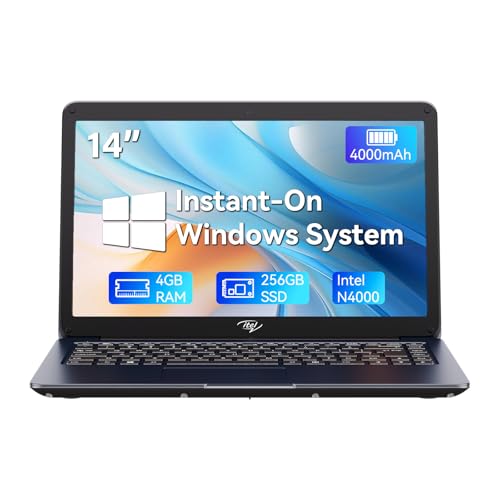 LETSUNG Itel 14 inch Laptop Computer - Celeron N4000 (Dual-Core), UHD Graphics 600, 4GB RAM 256GB...