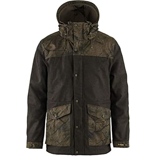 Fjällräven Herren Värmland Wool Jacke, Dark Olive/Dark Olive Camo, L