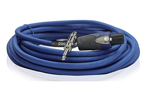Fat Toad Speakon To 1/4" Male Cables (2 Pack) 25 Ft Professional Pro Audio Blue Dj Speaker Pa Cord With Twist Lock Connector | 12 Awg Wire For Impeccable Studio Recording & Stage Performance Gear #TOP2