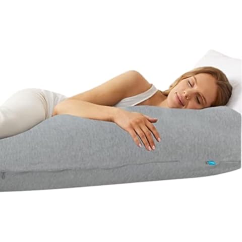 AATH COLLECTION Full Body Maternity Pillow with Grey Removable & Washable Cover - Hollowfiber Filling - Orthopedic Body Sleep Pillow for Pregnancy Nursing Cover