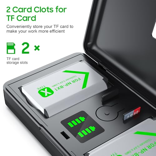 image for SEVKUMZ Camera Accessories for Sony Lithium Ion NP-BX1 Battery(2-Pack)