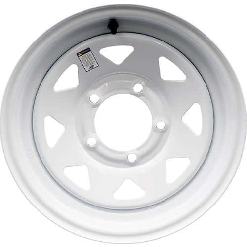 Premium Service 15x5 5 on 5.5 Spoked Steel Trailer Wheel - White