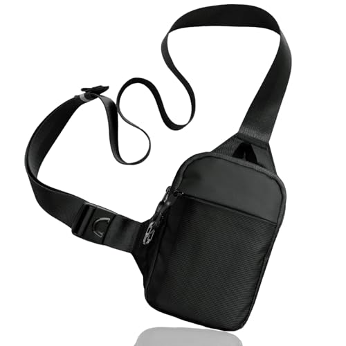 YCYATS Sacoche Anti Vol, Sacoche Homme Anti Vol, Sangle Ajustable, Water Resistant, Idéale pour Voyage & Quotidien (Noir, Min)