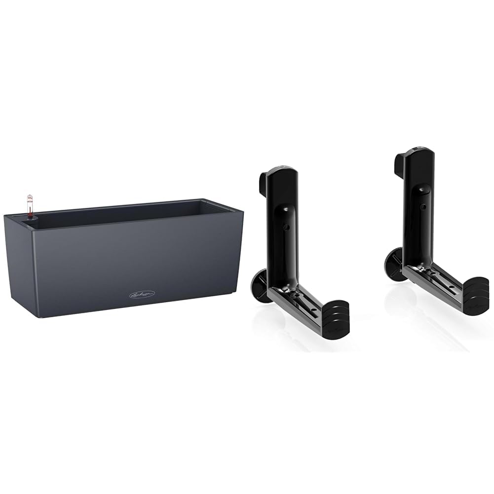 Lechuza – Pot de Fleurs d’Extérieur et d'Intérieur – Color Balconera – Réserve d'eau Intégrée – Gris Ardoise – 50x19x19 cm & Accroche d'Exterieur – Accessoire pour modèle Balconera – 4,5 x 18 x 19 cm