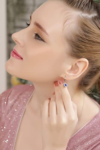 Earrings for Women, Birthstone Earrings, Genuine or Synthetic Gemstone Earrings, 6mm Round Bezel Set Leverbacks, Dangle Earrings for Women, Sterling Silver Earrings or Gold Flash Silver Earrings2