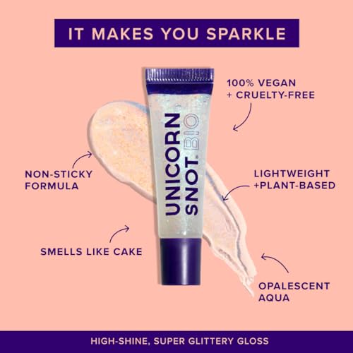 Image of UNICORN SNOT Plant-Based Glitter Lip Gloss | Sparkly & Shimmer Lips for Christmas Glitter Makeup | Vegan & Cruelty Free 0.37 fl oz (BIO Galaxy)