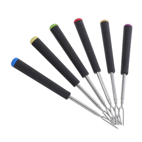 FUNNETOYU 6 piezas Tenedores de Fondue Inoxidable con Mango para Asar Carne y Chocolate para Frutas Queso y Malvaviscos Ligeros y Fáciles de Limpiar Perfectos para Barbacoa y Camping