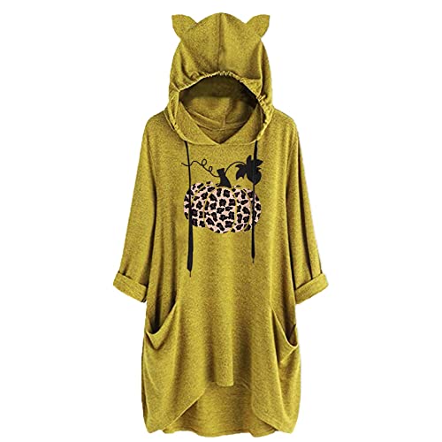 Skang Damen Pullover Damen-Halloween-Ohren-Hut-Oberteil, langärmelig,...