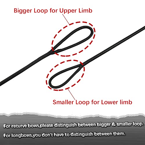 Lightning Archery Dacron Bow String Set With 2 Brass Nocks 12/14/16 Strands 48"-70" For Longbow Traditional Recurve Bow Replacement Bowstring 64"-14Strands #TOP2