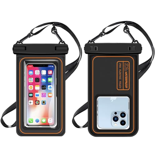 Image of ZORBES Waterproof Phone Pouch 7.5-Inch IPX8 Case for Swim Snorkel Beach | IPX8 Waterproof Protection for Swimming and Beach Use, Clear PVC Touchscreen, Dual Lock Seal, Detachable Sling