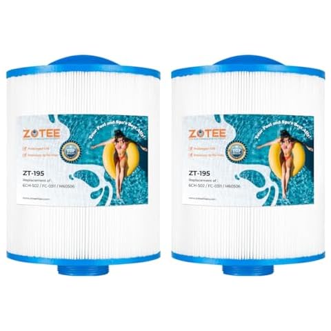 ZOTEE Spa Filter Replaces Artesian Spas, Unicel 6CH-502, Filbur FC-0311, PAS50SV-F2M, PAS50, Master Deluxe M60506, Excel XLS-604 Darlly 60506 Hot Tub Filter, 2 Pack Cover