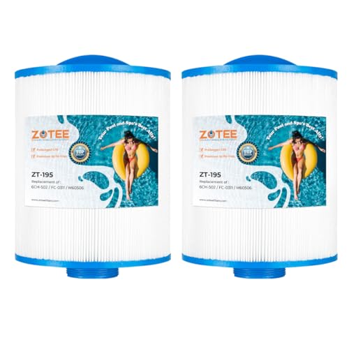 ZOTEE Spa Filter Replaces Artesian Spas, Unicel 6CH-502, Filbur FC-0311, PAS50SV-F2M, PAS50, Master Deluxe M60506, Excel XLS-604 Darlly 60506 Hot Tub Filter, 2 Pack