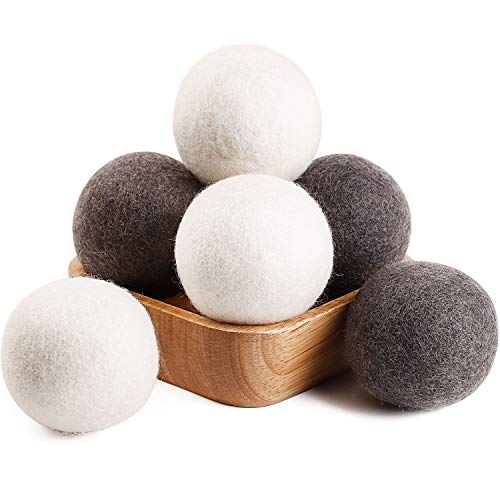 Wool Dryer Balls 6 Pack XL Natural Fabric Softener, Organic Dryer Balls XL